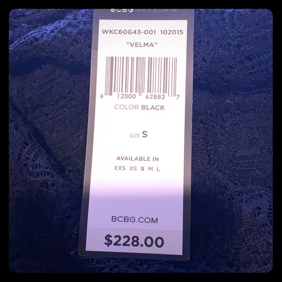 BCBG Max Azeris Black Bodycon Velma Eyelet Dress S - Picture 4 of 8